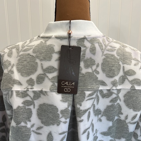 NWT Calia BodyBreeze Grey and Yellow Zippered Sweatshirt! Size medium! - Picture 9 of 12
